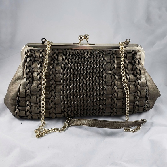 NWOT! Big Budda Pewter Pewter Weaved Small Bag - Picture 1 of 7